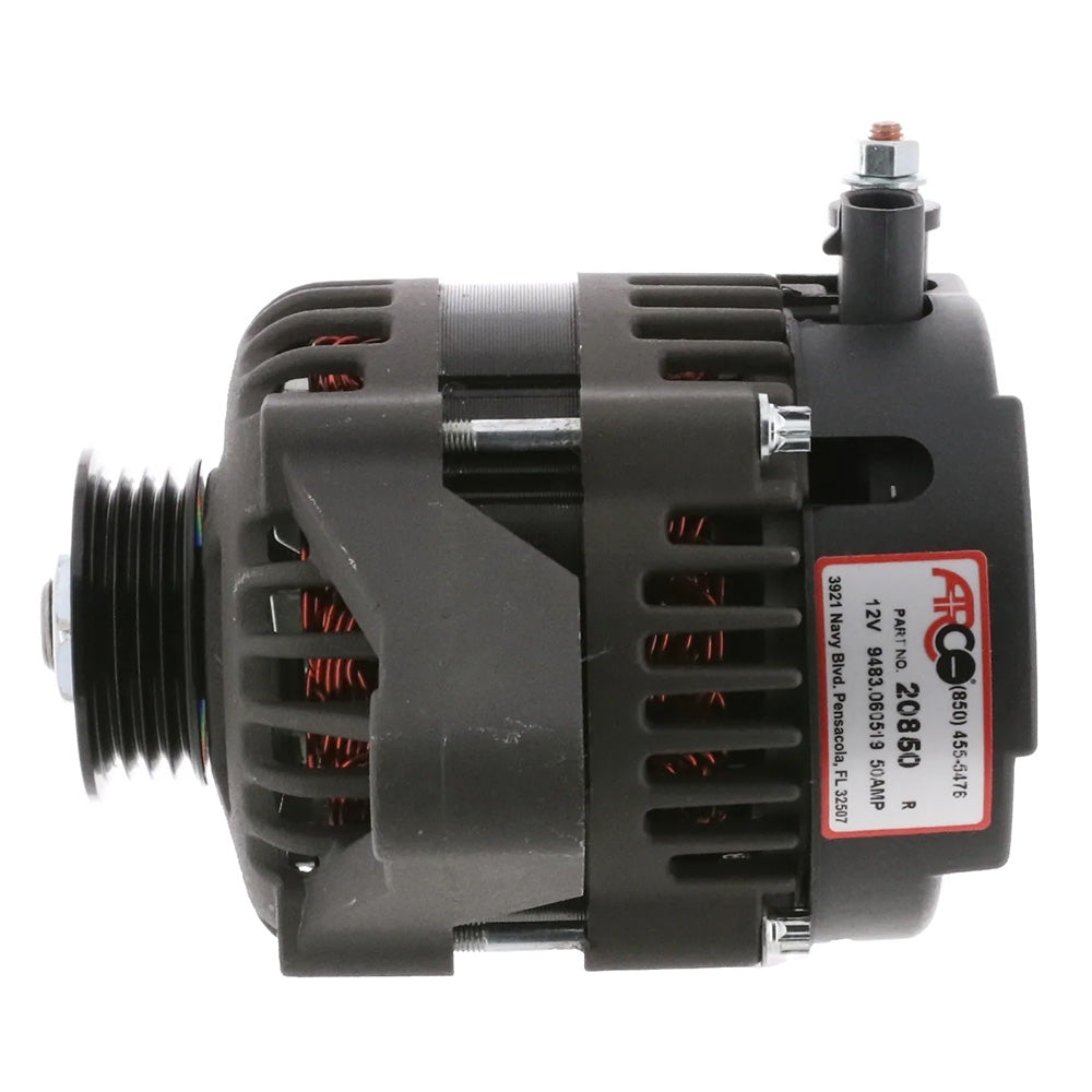ARCO Marine Premium Replacement Outboard Alternator w/Multi-Groove Pulley - 12V 50A - image 2