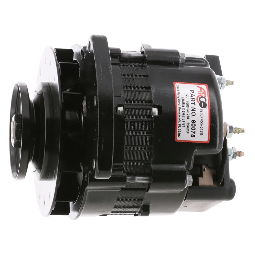 ARCO Marine Premium Replacement Universal Alternator w/Single Groove Pulley - 12V 55A - image 2