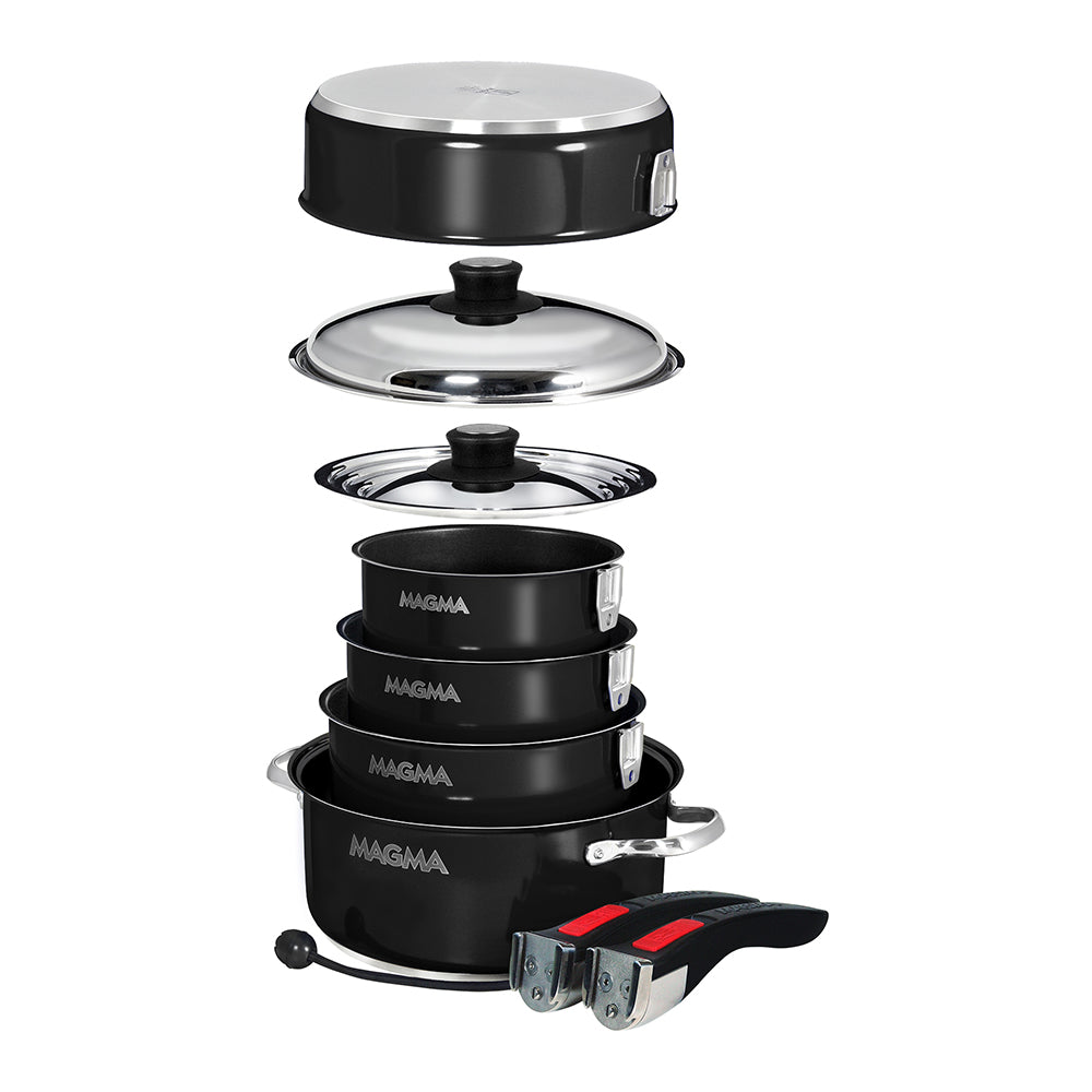 Magma Nestable 10 Piece Induction Non-Stick Enamel Finish Cookware Set - Jet Black - image 2