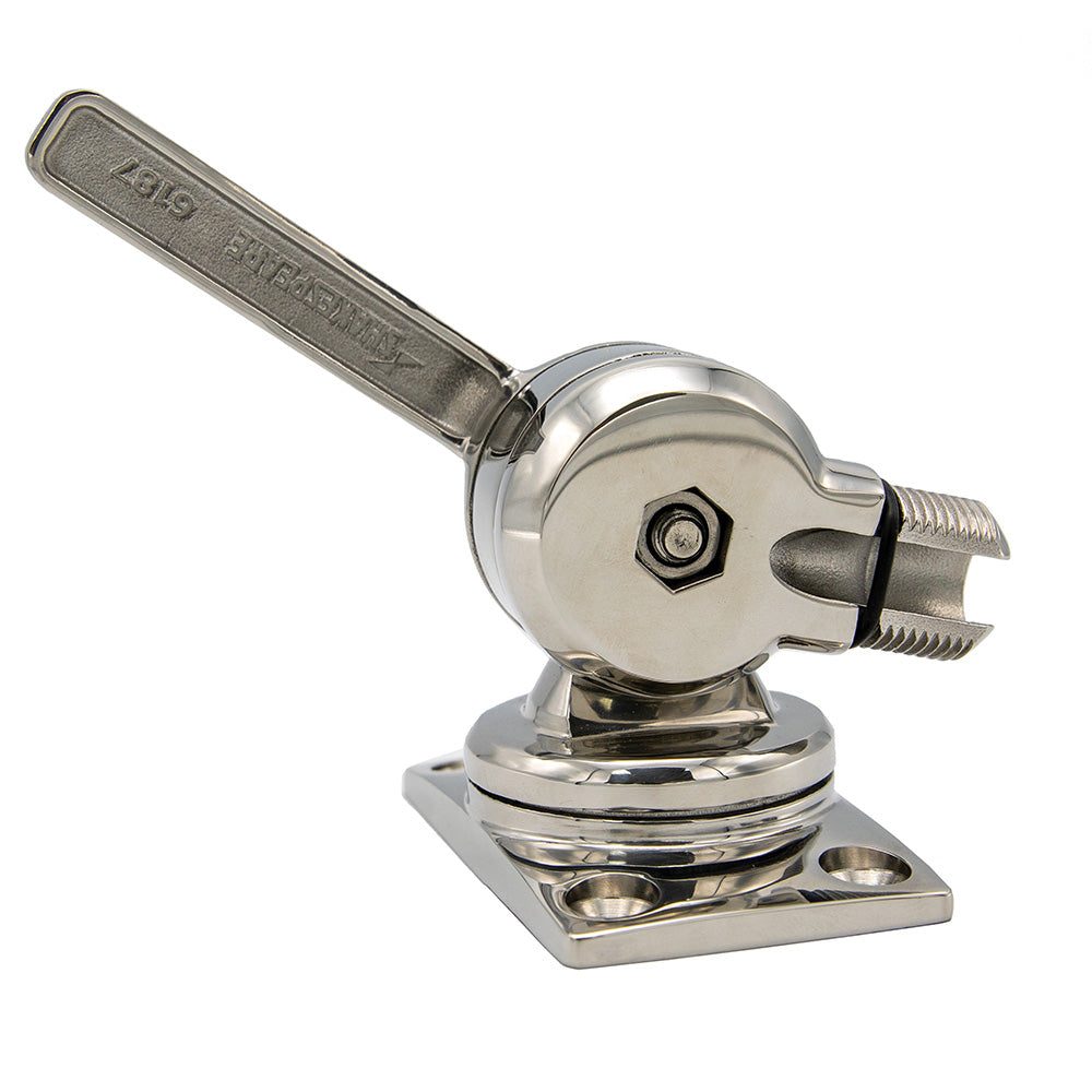 Shakespeare 6187 Sleek & Compact Stainless Steel Rotatable 4-Way Ratchet Mount - image 2