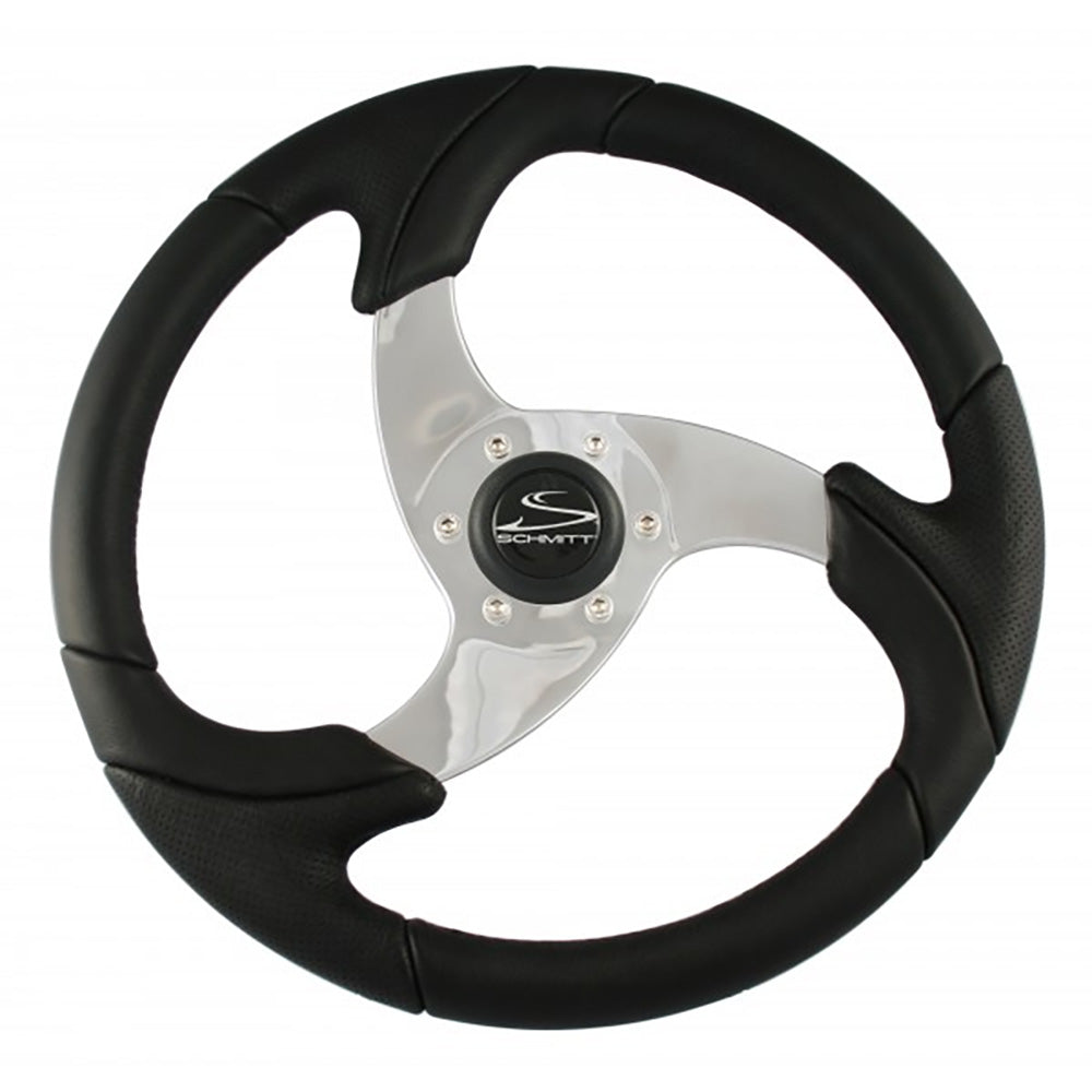 Schmitt Marine Folletto 14.2" Wheel - Black Polished Polyurethane - 3/4" Tapered Shaft w/Black Center Cap