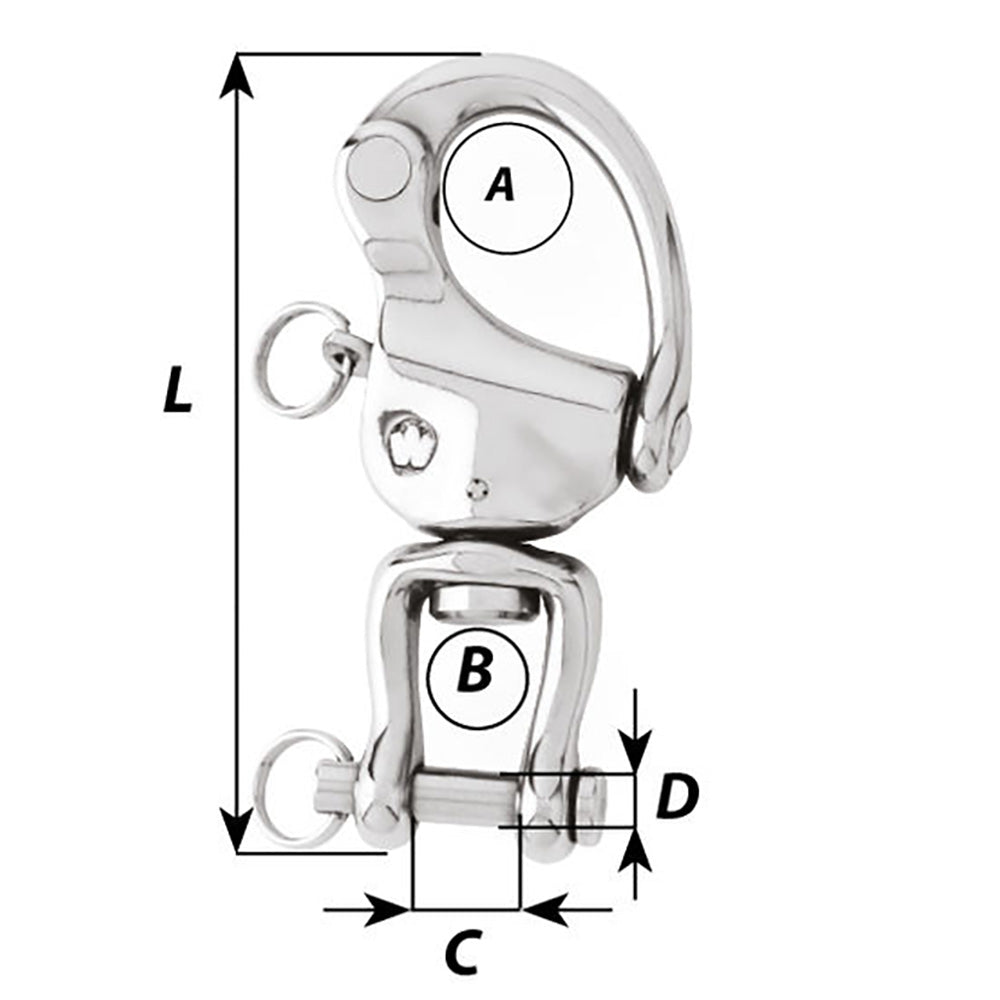 Wichard HR Snap Shackle With Clevis Pin Swivel - 120mm Length - 4-23/32" - image 2