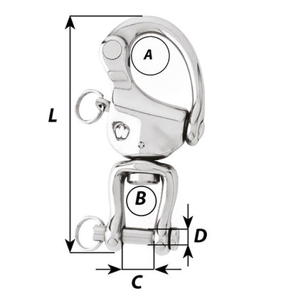 Wichard HR Snap Shackle With Clevis Pin Swivel - 120mm Length - 4-23/32" - image 2