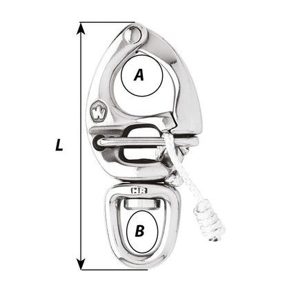 Wichard HR Quick Release Snap Shackle With Swivel Eye -150mm Length- 5-29/32" - image 2