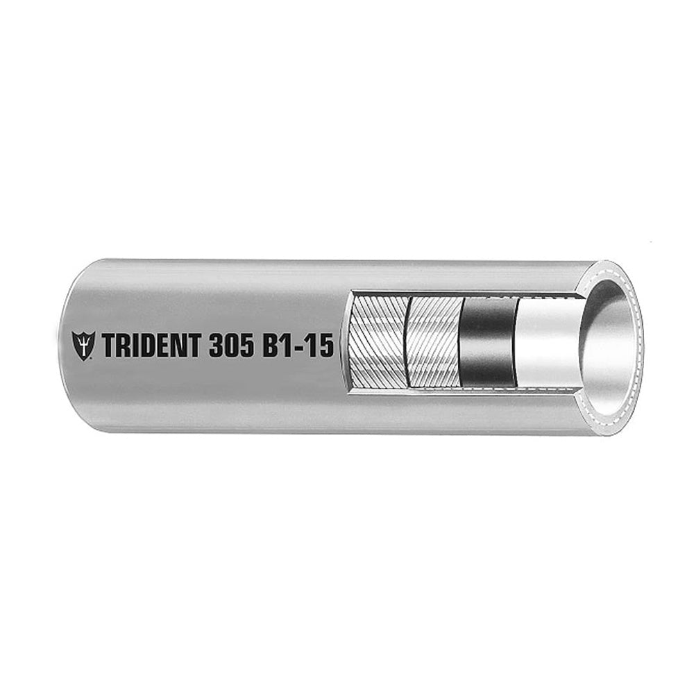 Trident Marine 5/16" x 50' Boxed Barrier Lined B1-15 EPA Compliant Outboard Fuel Line Hose - Gray