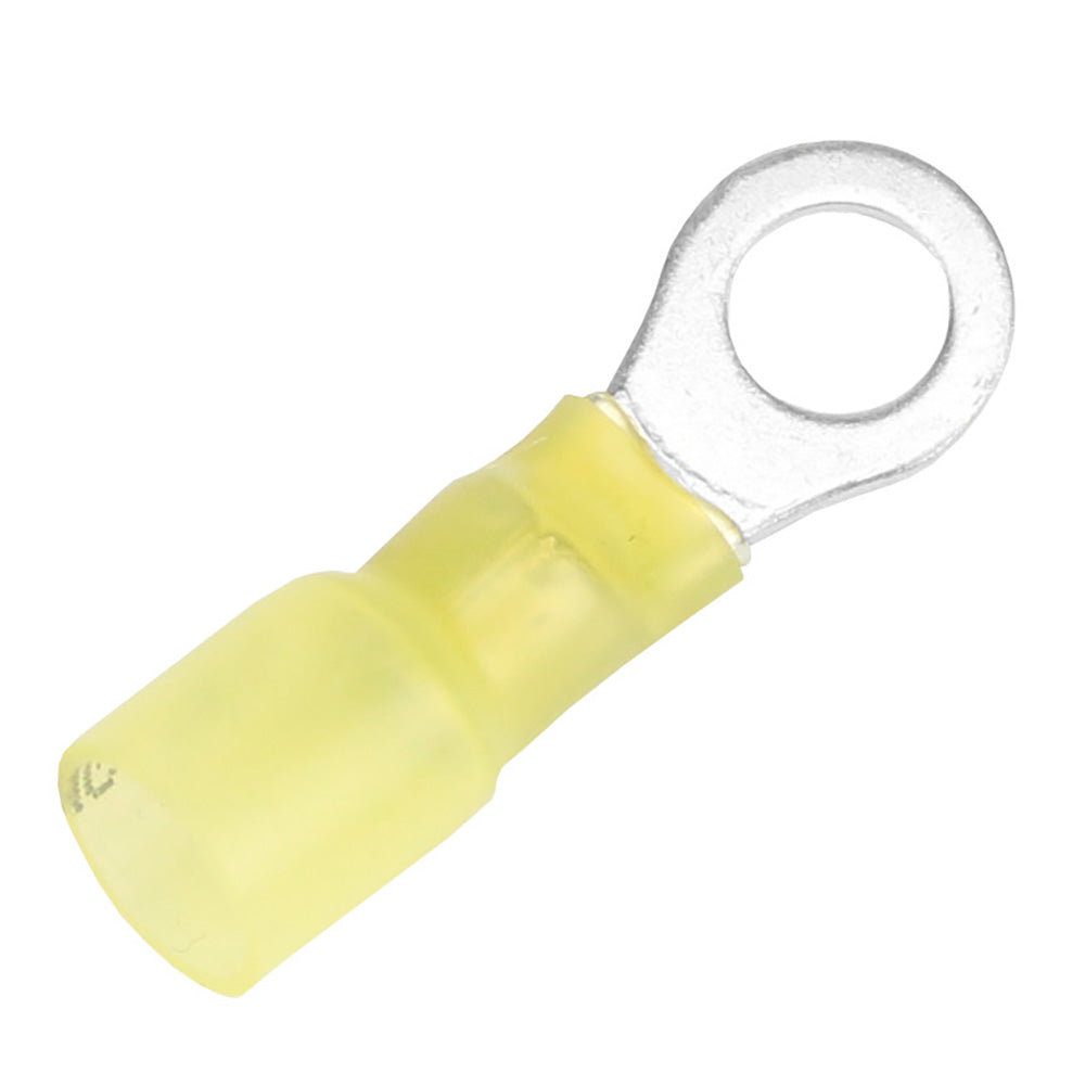 Pacer 12-10 AWG Heat Shrink Ring Terminal - 1/4" Stud Size - Pack of 100