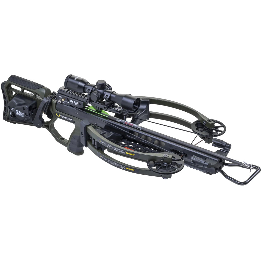 TenPoint Phantom Decock Crossbow Package ACUdraw De-Cock ProView 400 Scope Moss Green